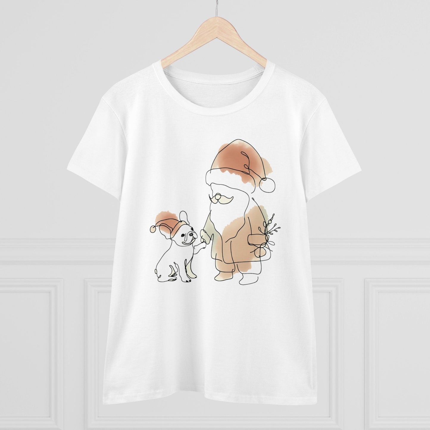 Minimalist Santa and a Frenchie - WhimsyInkWear