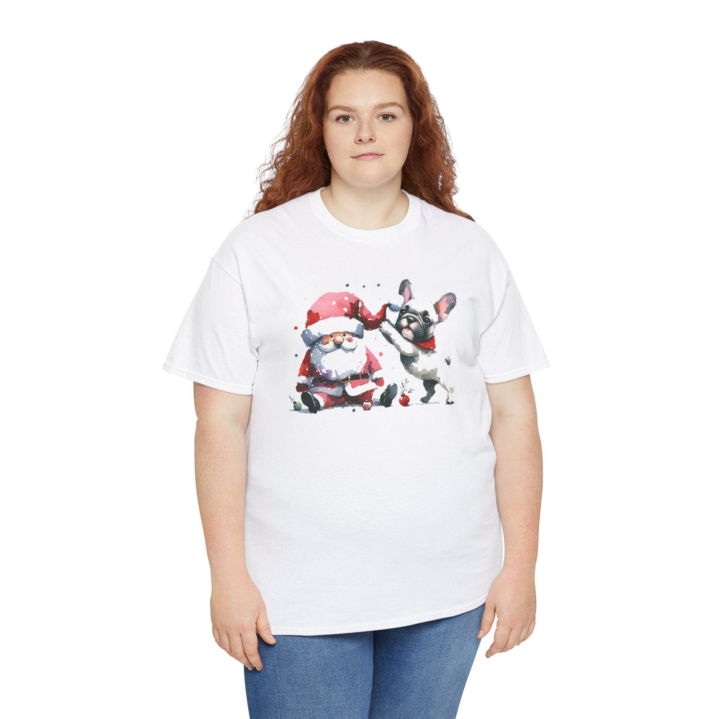 Santa & a Frenchie - WhimsyInkWear
