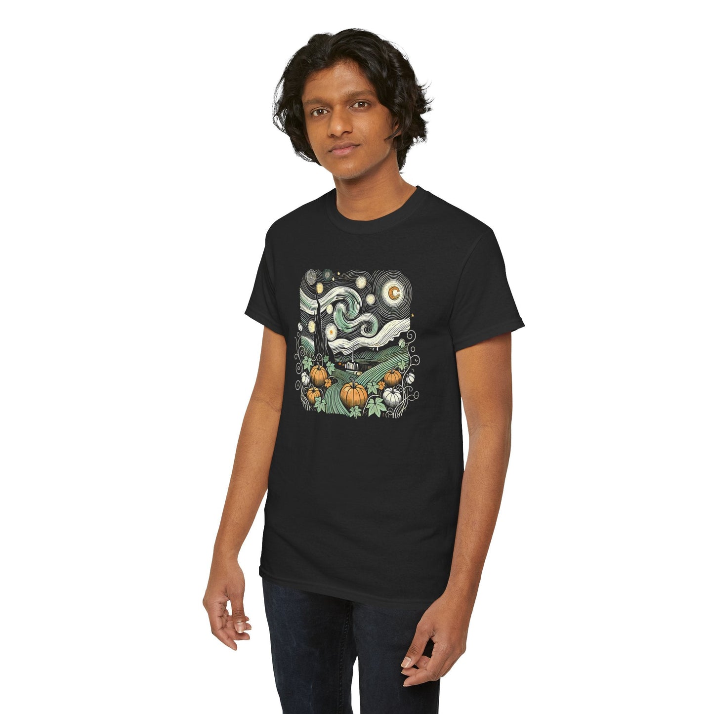 Starry Night Pumpkins Tee - WhimsyInkWear