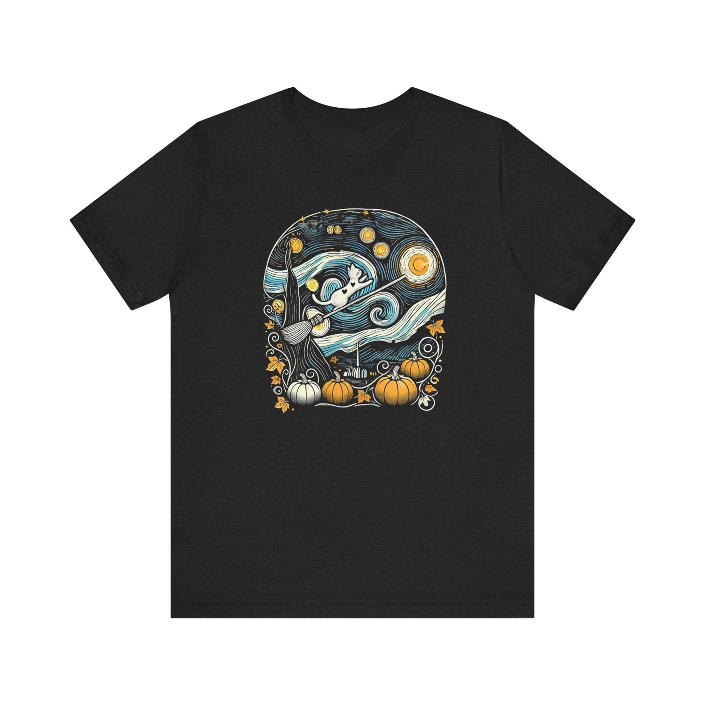 Halloween Starry Night - Broom Cat
