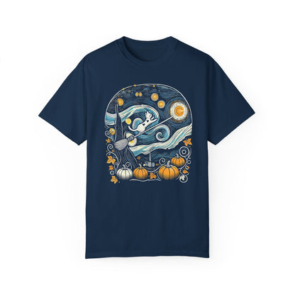 Halloween Starry Night - Broom Cat