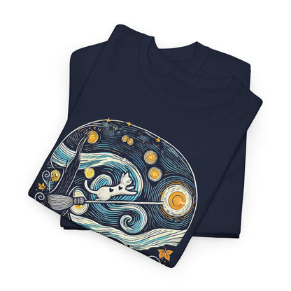 Halloween Starry Night - Broom Cat
