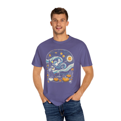 Halloween Starry Night - Broom Cat