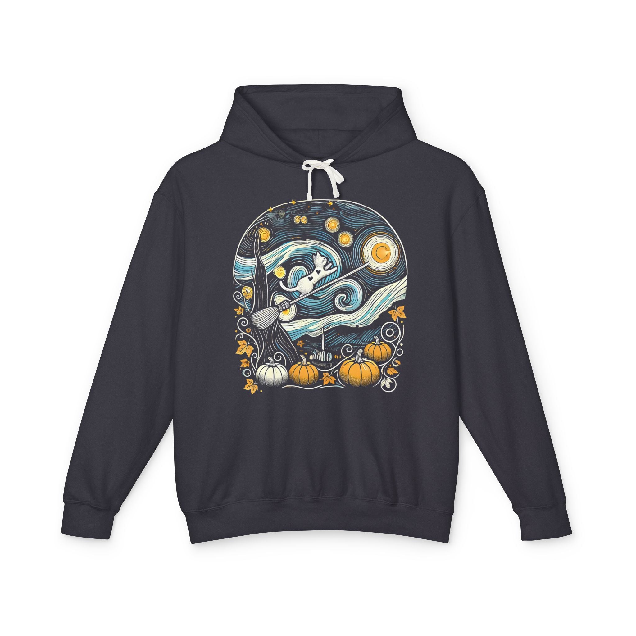 Halloween Starry Night - Broom Cat