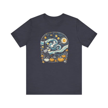 Halloween Starry Night - Broom Cat