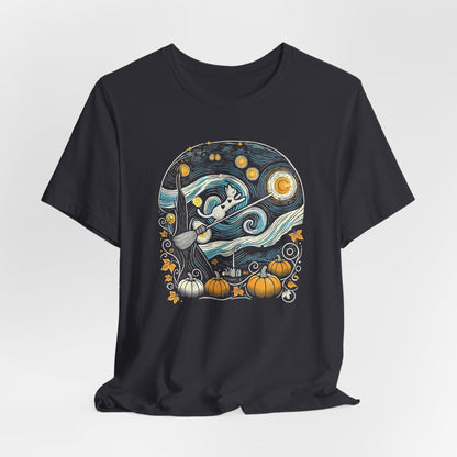 Halloween Starry Night - Broom Cat