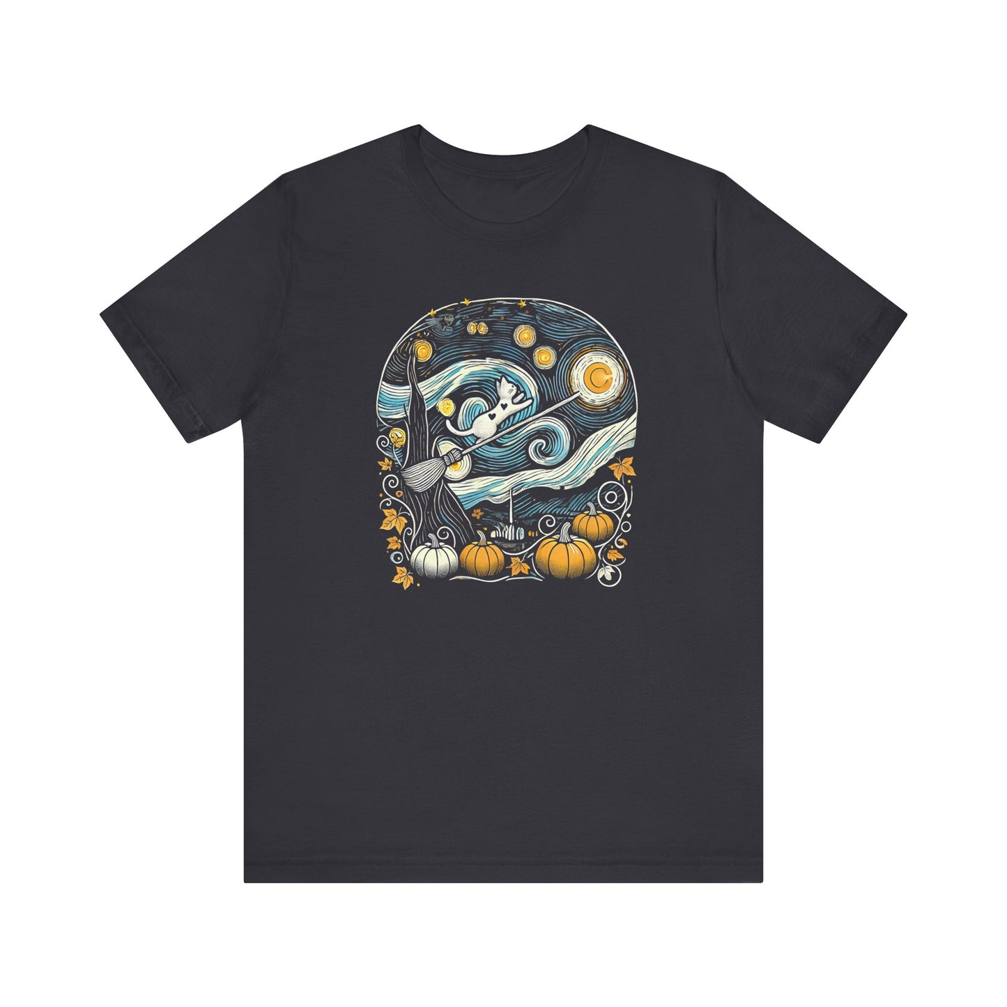 Halloween Starry Night - Broom Cat