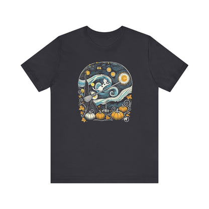 Halloween Starry Night - Broom Cat