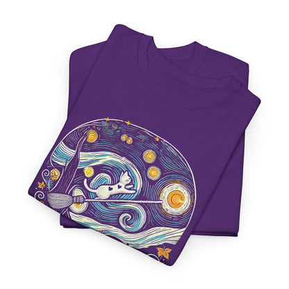 Halloween Starry Night - Broom Cat