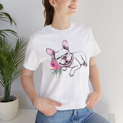 Frenchie with a Rose