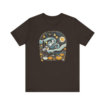 Halloween Starry Night - Broom Cat