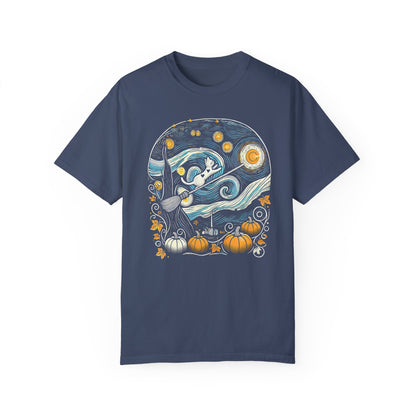 Halloween Starry Night - Broom Cat