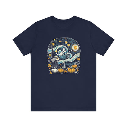 Halloween Starry Night - Broom Cat