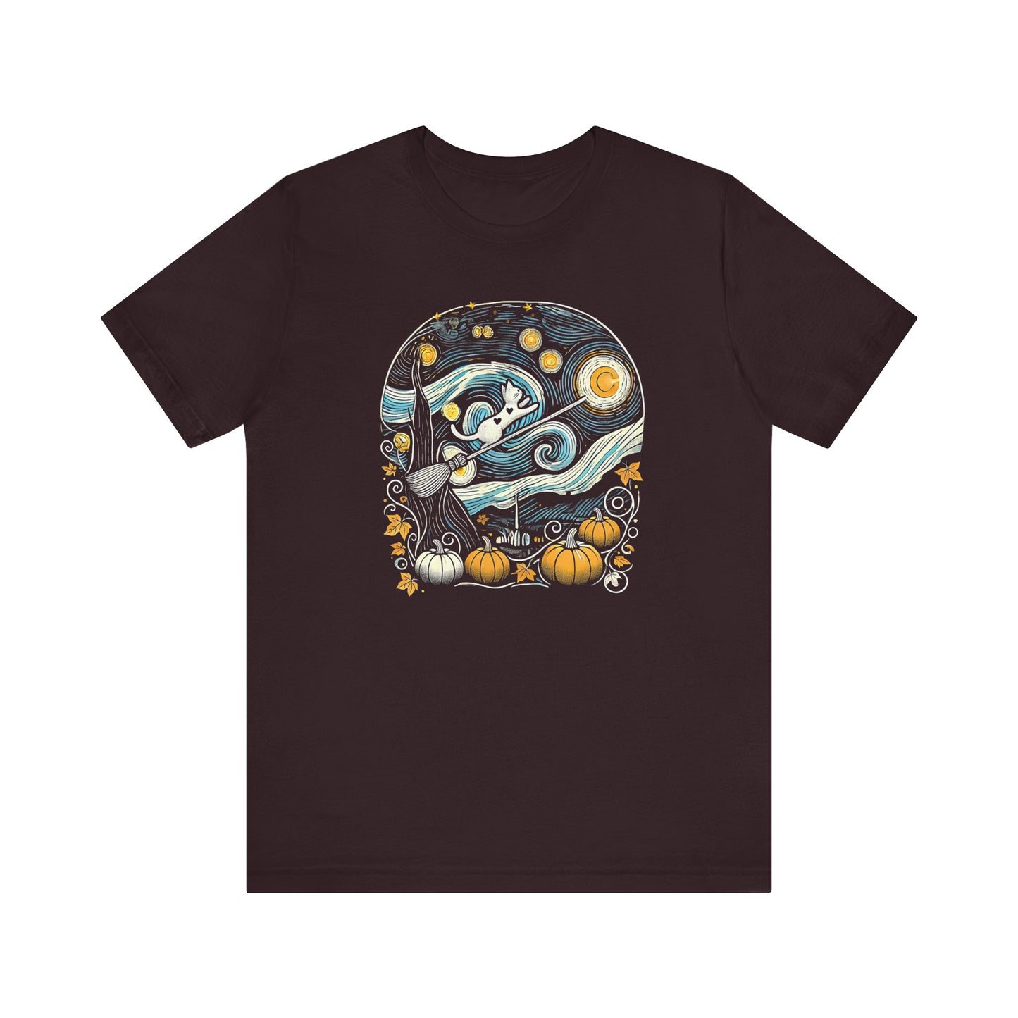Halloween Starry Night - Broom Cat