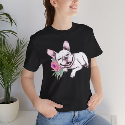 Frenchie with a Rose