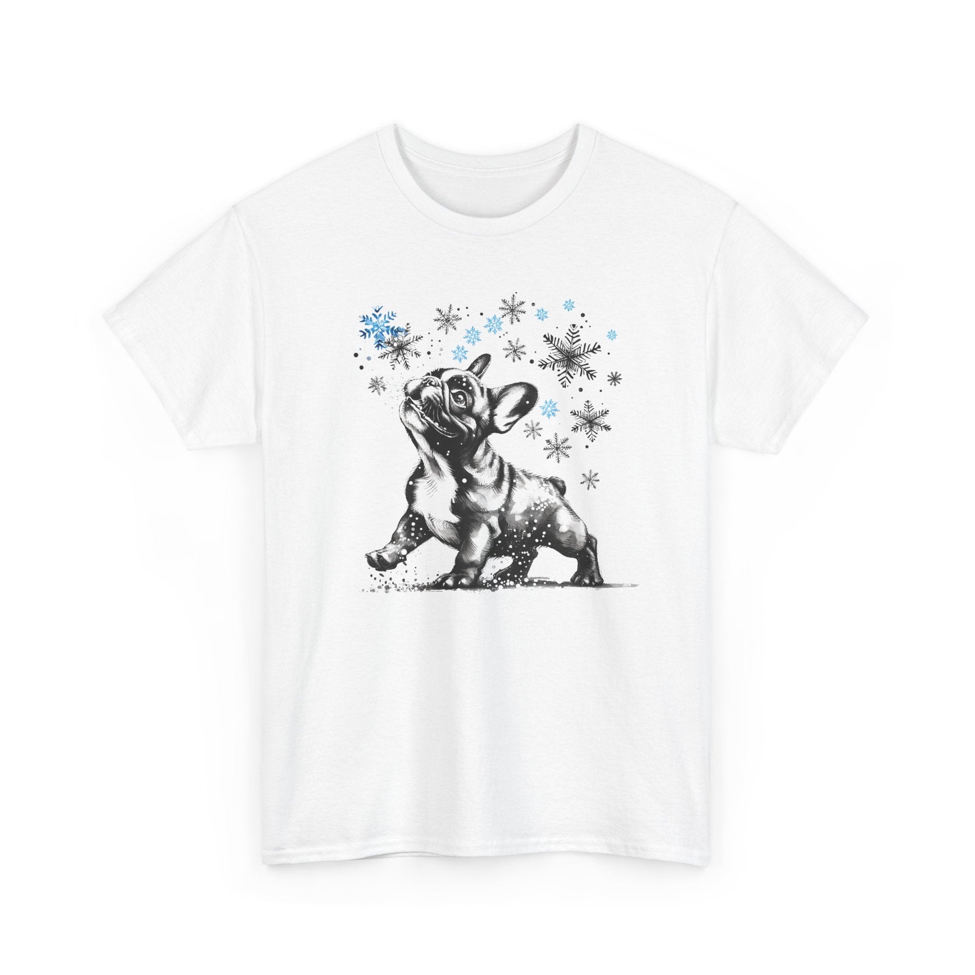 French Bulldog Fun with Snow - WhimsyInkWear