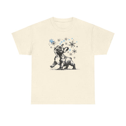 French Bulldog Fun with Snow - WhimsyInkWear