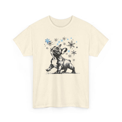 French Bulldog Fun with Snow - WhimsyInkWear