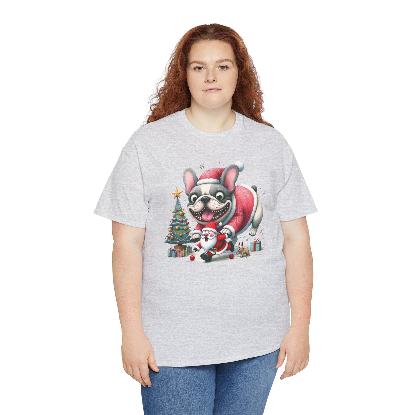 Frenchie Chasing Santa - WhimsyInkWear