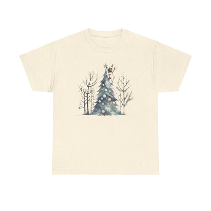 Frenchie Climbing the Christmas Tree - WhimsyInkWear