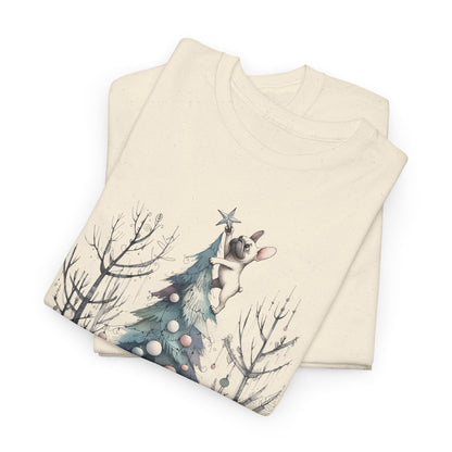 Frenchie Climbing the Christmas Tree - WhimsyInkWear