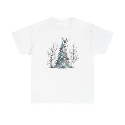 Frenchie Climbing the Christmas Tree - WhimsyInkWear