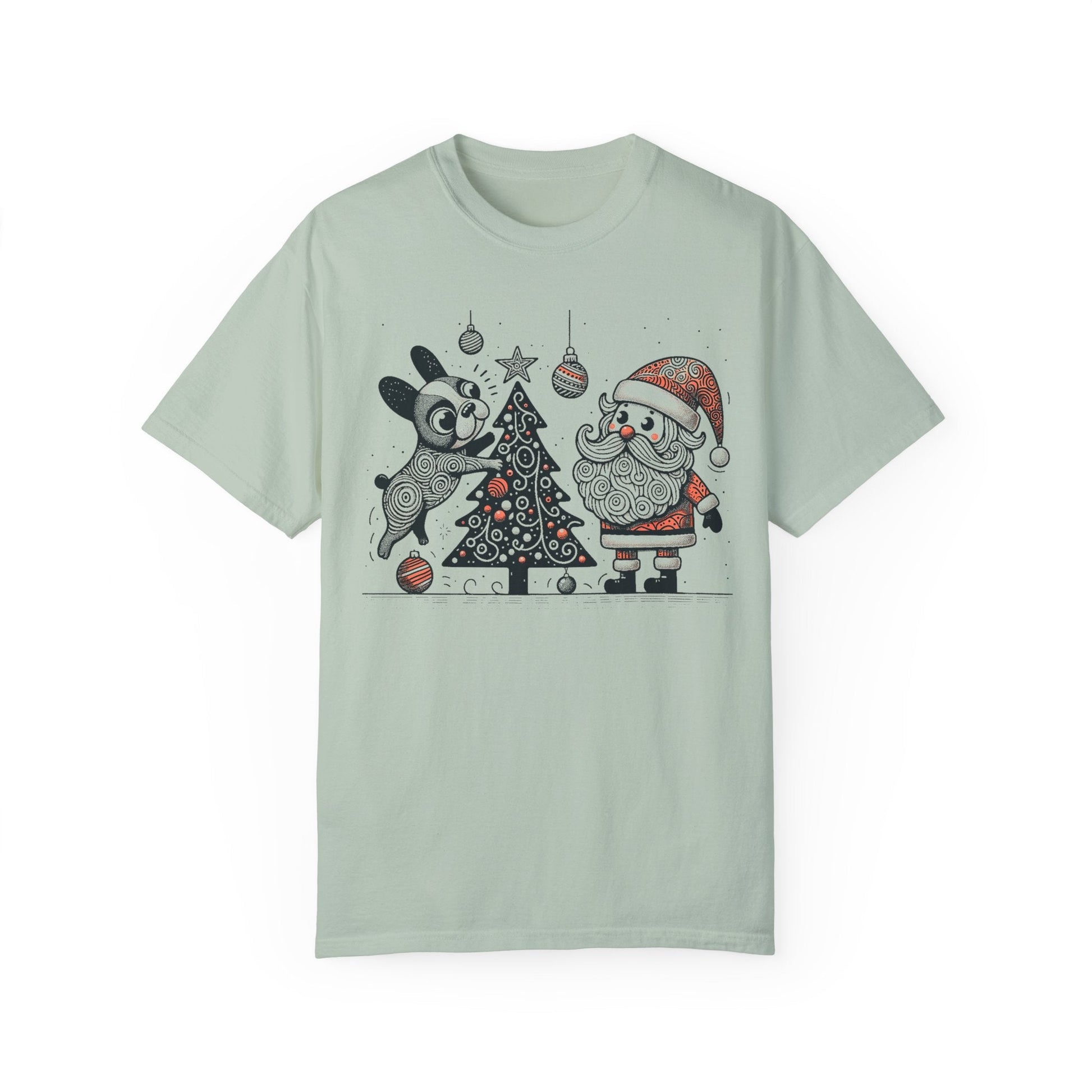 Frenchie Decorating the Christmas Tree - WhimsyInkWear