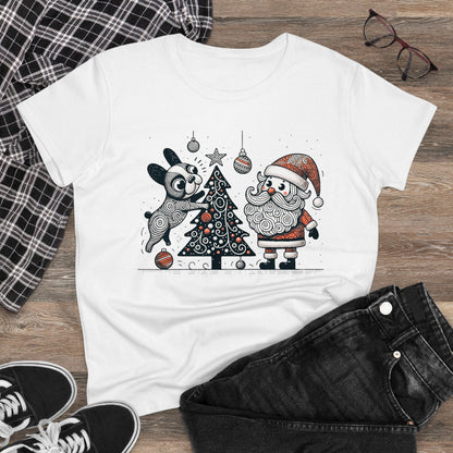 Frenchie Decorating the Christmas Tree - WhimsyInkWear