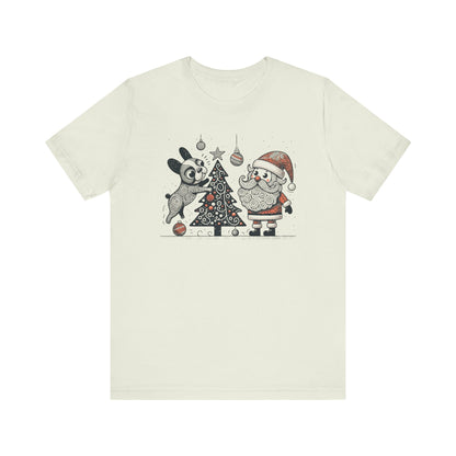 Frenchie Decorating the Christmas Tree - WhimsyInkWear