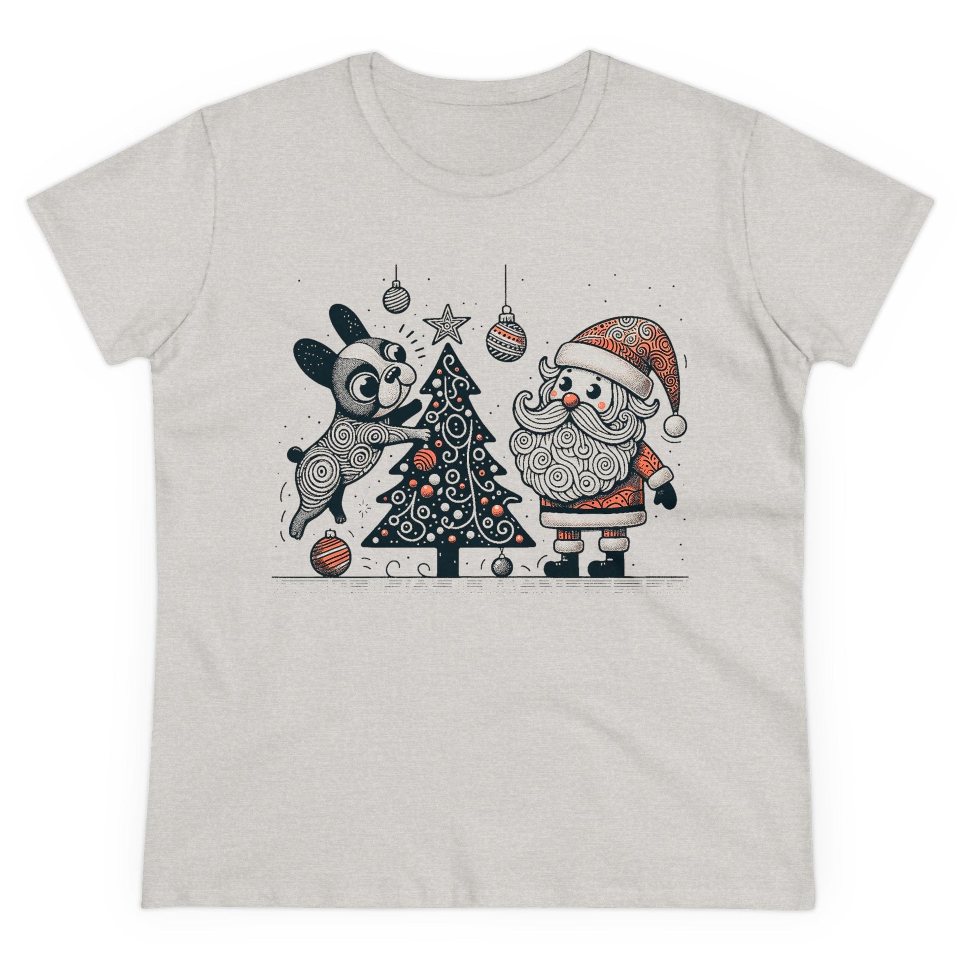 Frenchie Decorating the Christmas Tree - WhimsyInkWear