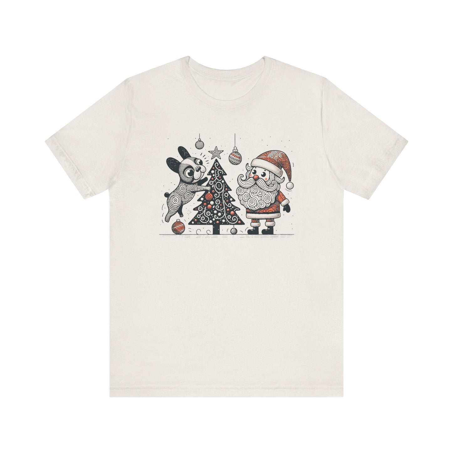 Frenchie Decorating the Christmas Tree - WhimsyInkWear