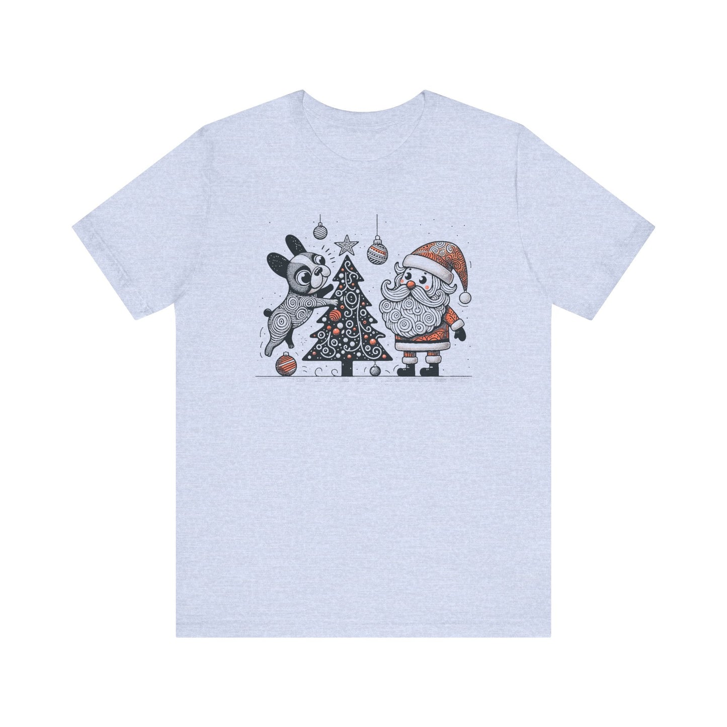 Frenchie Decorating the Christmas Tree - WhimsyInkWear