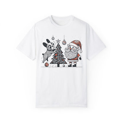 Frenchie Decorating the Christmas Tree - WhimsyInkWear