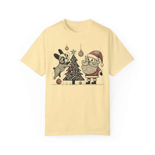 Frenchie Decorating the Christmas Tree - WhimsyInkWear