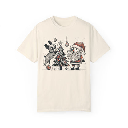 Frenchie Decorating the Christmas Tree - WhimsyInkWear
