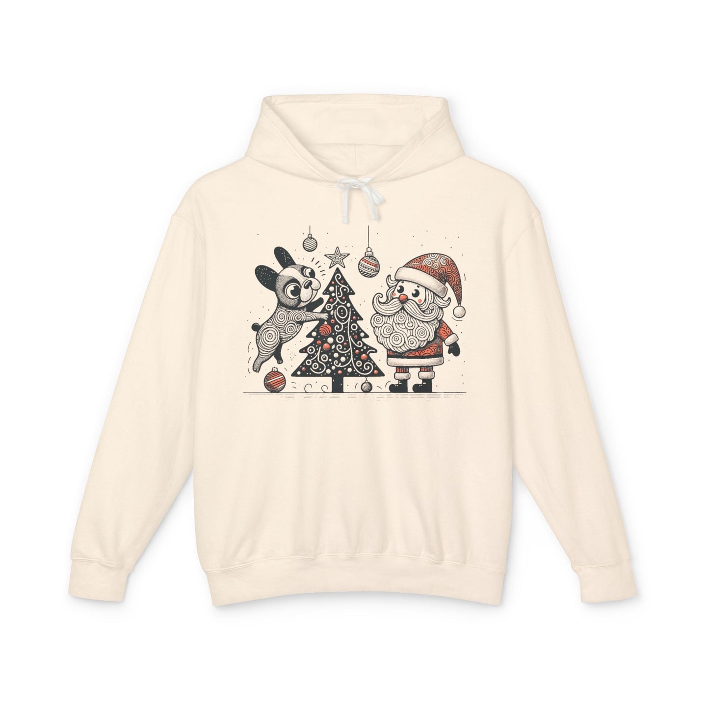 Frenchie Decorating the Christmas Tree - WhimsyInkWear