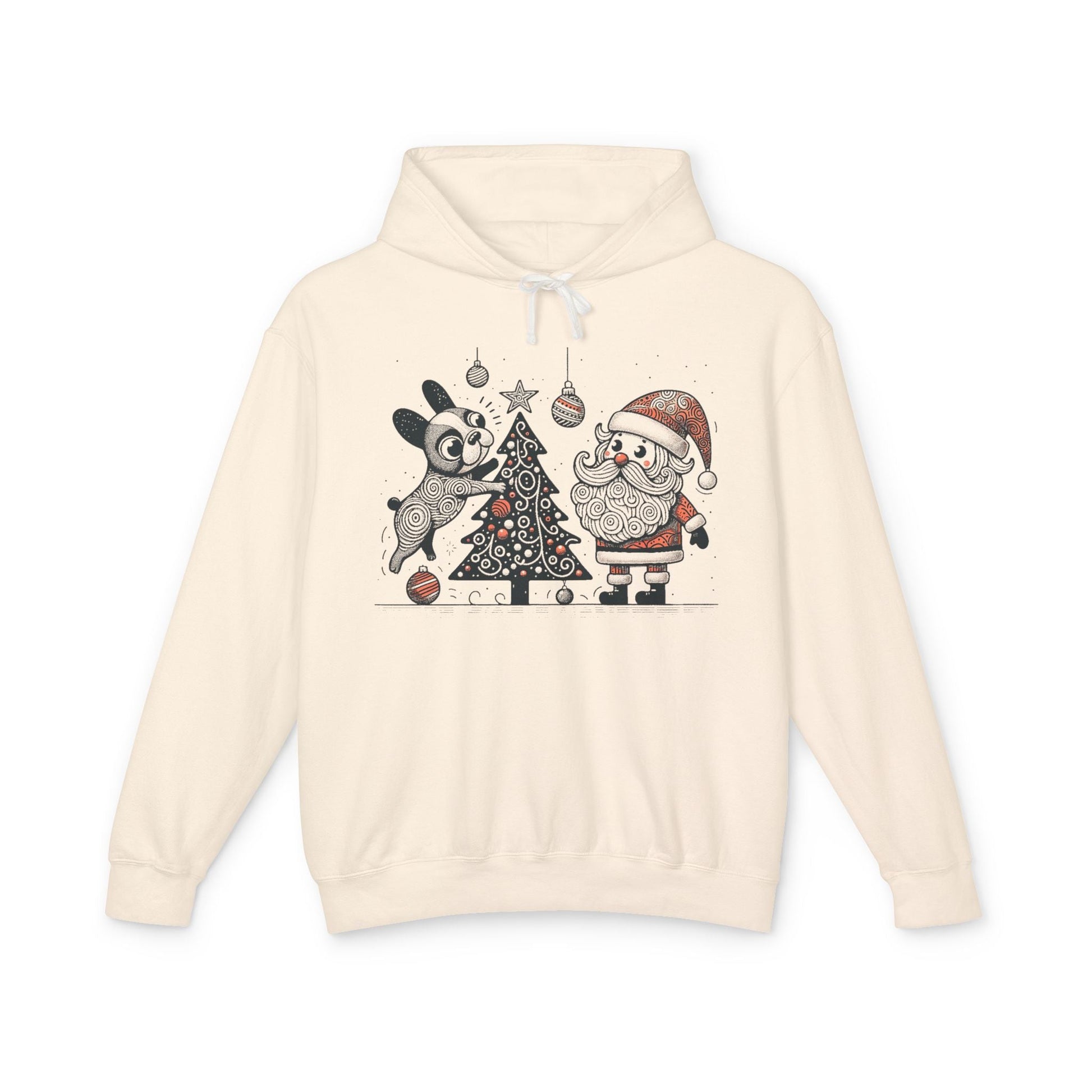 Frenchie Decorating the Christmas Tree - WhimsyInkWear