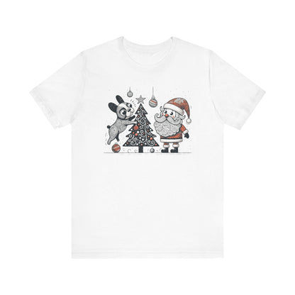 Frenchie Decorating the Christmas Tree - WhimsyInkWear