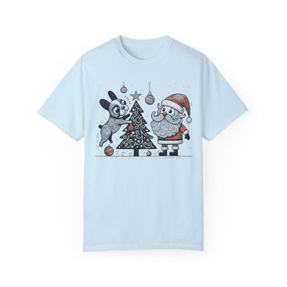 Frenchie Decorating the Christmas Tree - WhimsyInkWear