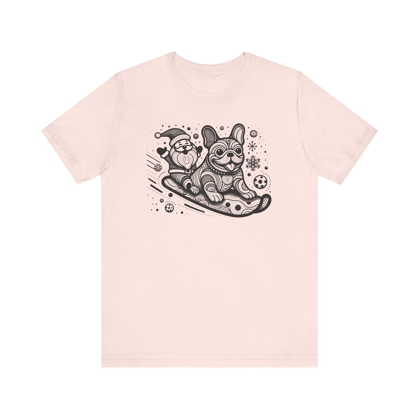Frenchie Sledding with Santa - WhimsyInkWear