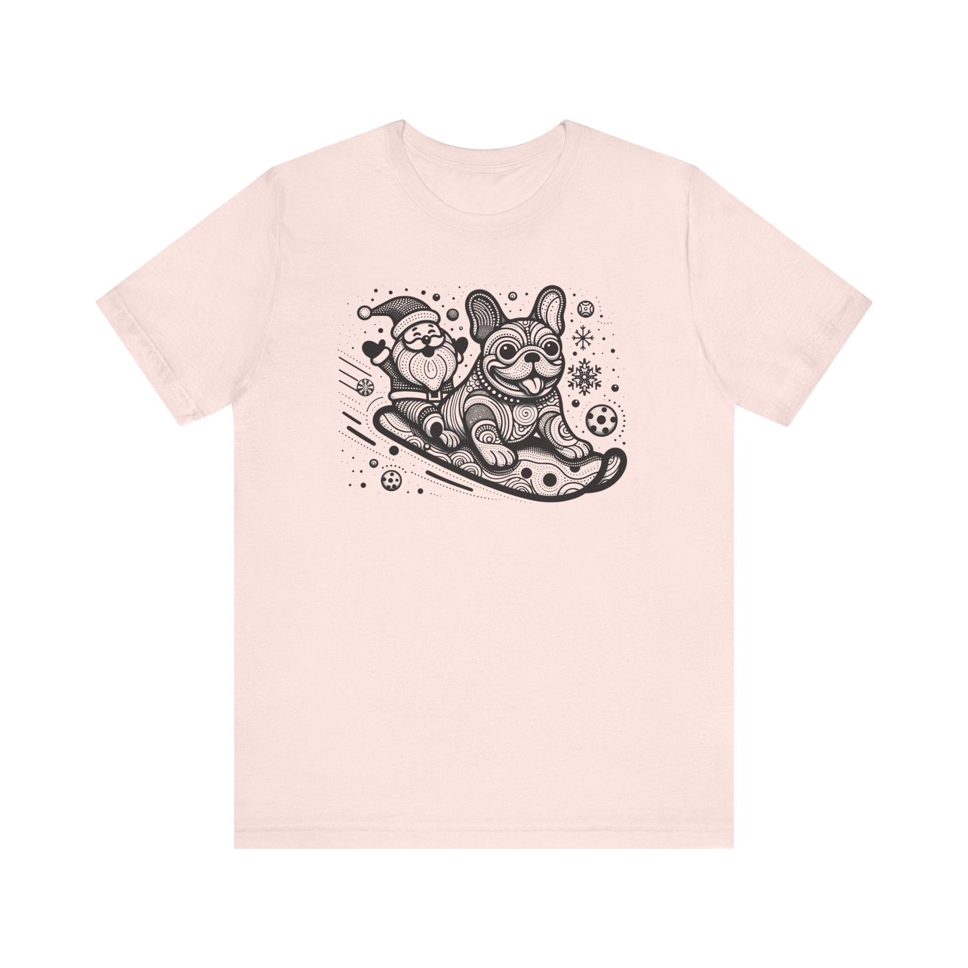 Frenchie Sledding with Santa - WhimsyInkWear