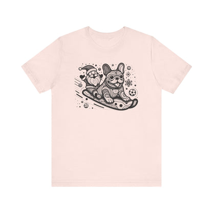 Frenchie Sledding with Santa - WhimsyInkWear