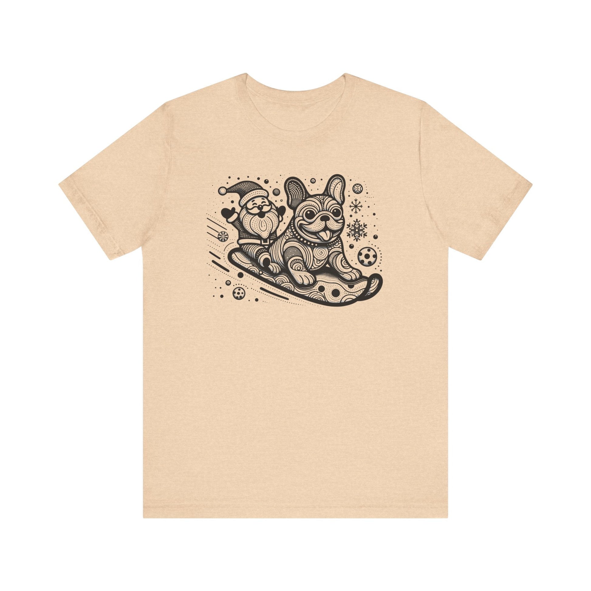 Frenchie Sledding with Santa - WhimsyInkWear