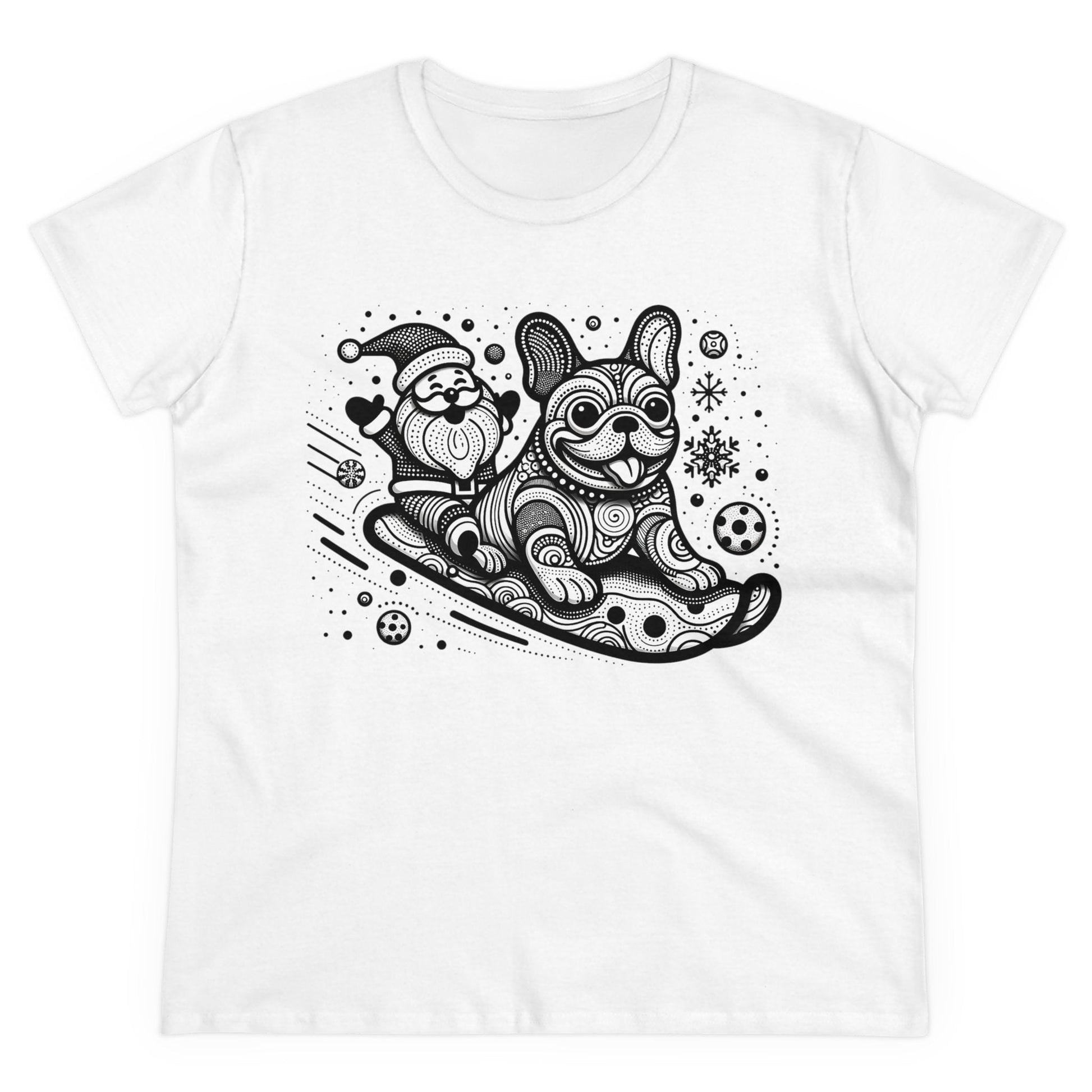 Frenchie Sledding with Santa - WhimsyInkWear