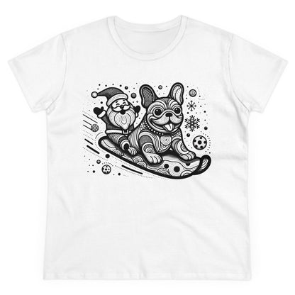 Frenchie Sledding with Santa - WhimsyInkWear
