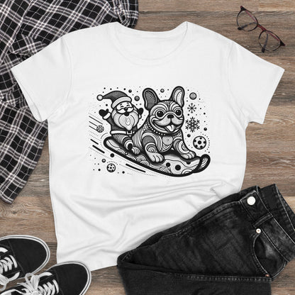 Frenchie Sledding with Santa - WhimsyInkWear
