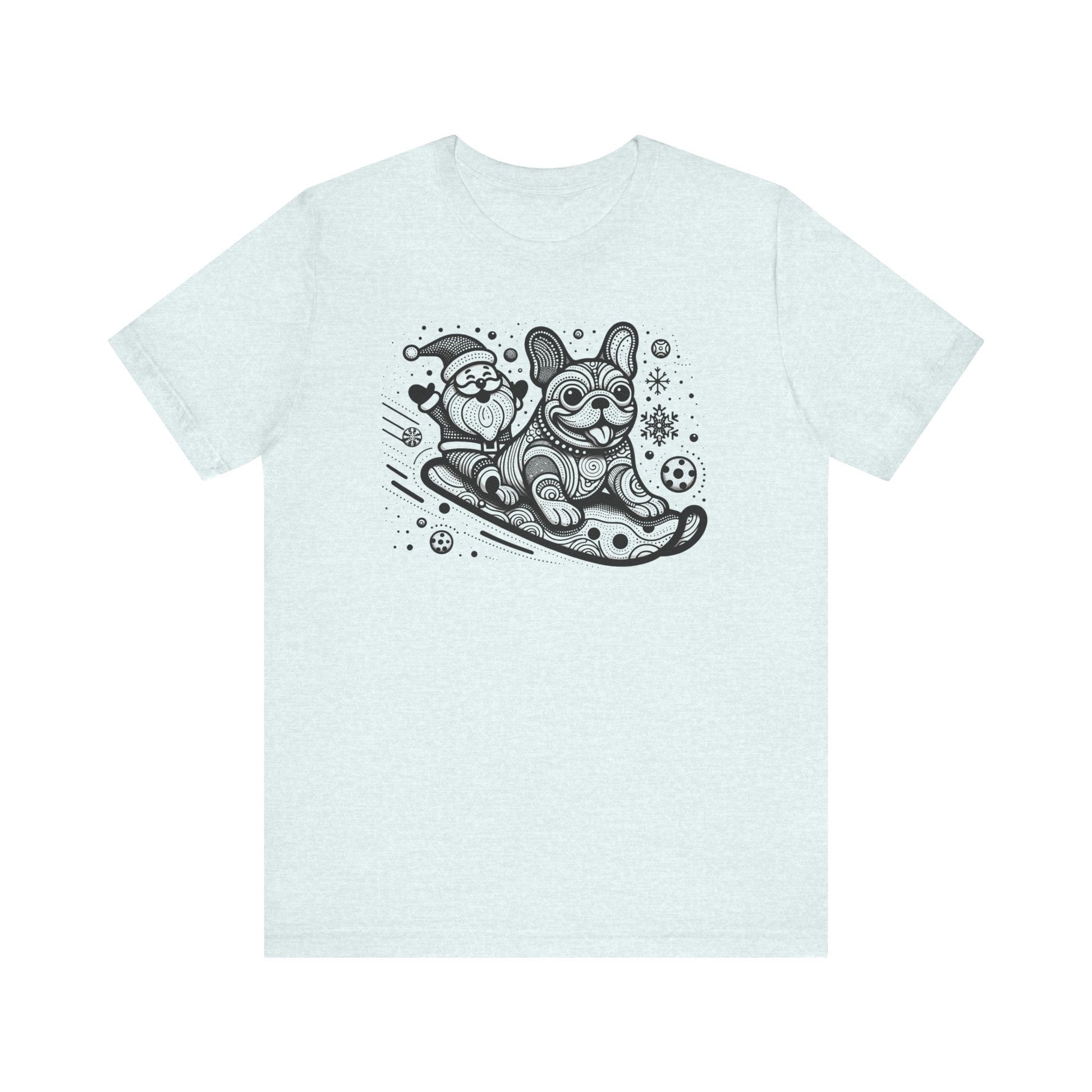 Frenchie Sledding with Santa - WhimsyInkWear