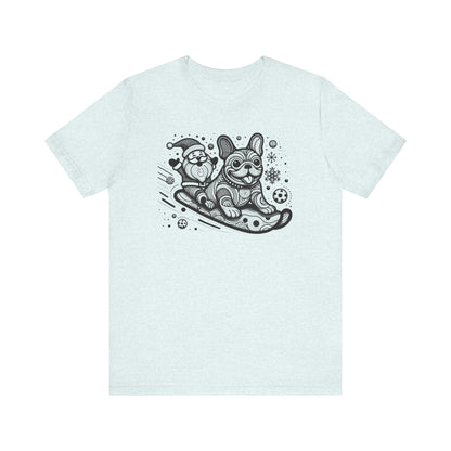 Frenchie Sledding with Santa - WhimsyInkWear