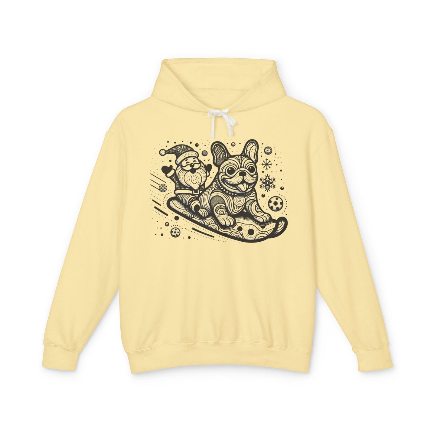 Frenchie Sledding with Santa - WhimsyInkWear