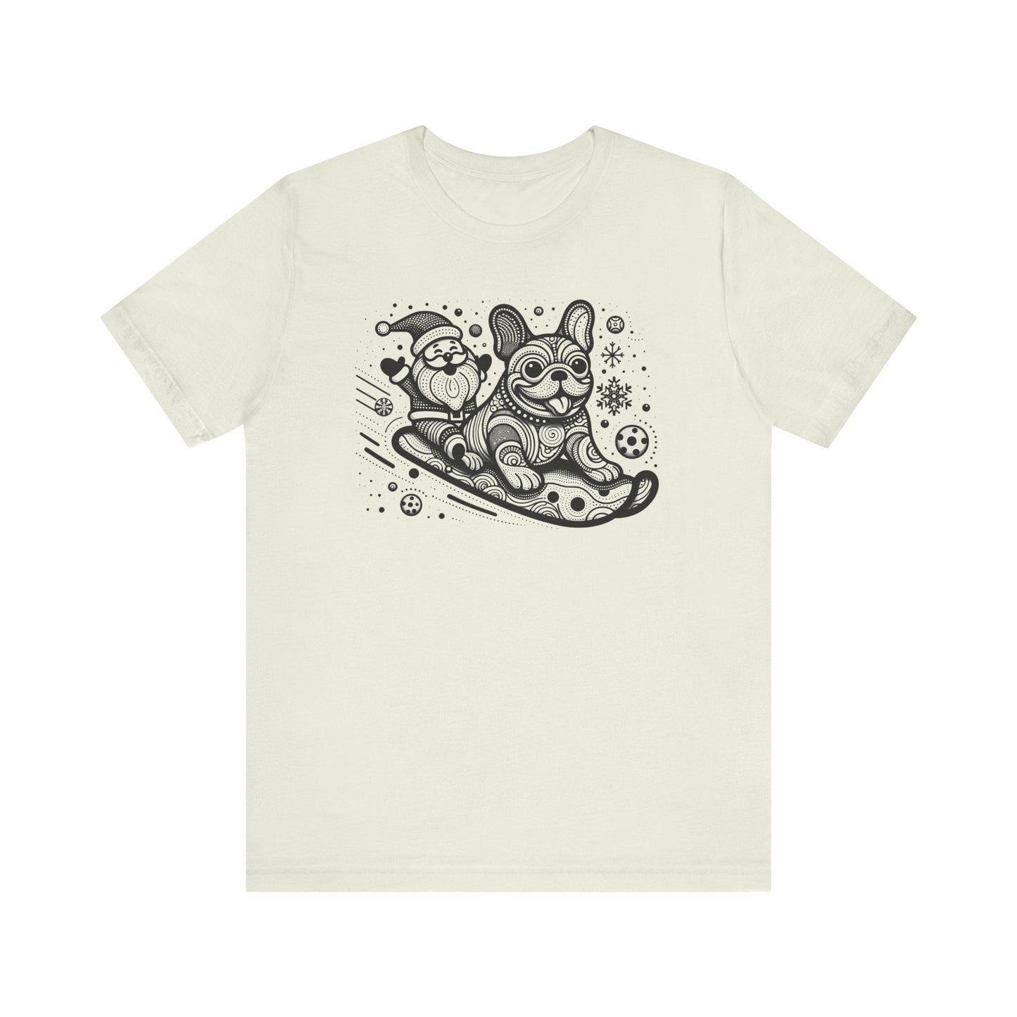 Frenchie Sledding with Santa - WhimsyInkWear